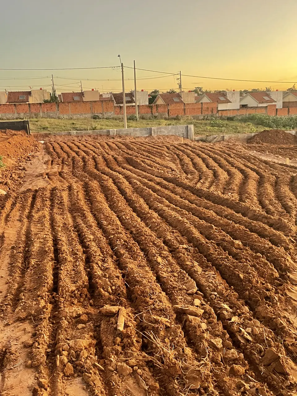 Terreno nivelado para concretagem